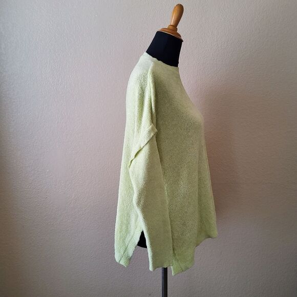 Hello Nite Plush Pullover Cozy Super Soft Oversized Ruffle Sweater S/M Green New - Picture 3 of 8